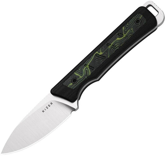 Kizer Cutlery Whiskey Jack Fixed Blade Knife For EDC Enthusiasts With AEB-L Satin 2.13in Blade And G-Mascus Inlay by Kizer Cutlery