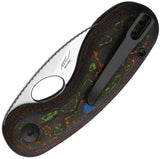 Kizer Microbe Button Linerlock Knife 80s Camo Carbon Fiber Handle M390 Blade Thumb Pull Pocket Clip EDC Enthusiasts by Kizer Cutlery