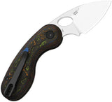 Kizer Microbe Button Linerlock Knife 80s Camo Carbon Fiber Handle M390 Blade Thumb Pull Pocket Clip EDC Enthusiasts by Kizer Cutlery