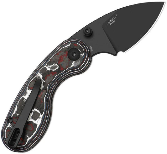 Kizer Cutlery Microbe Button Lock Knife CF M390 With Fat Carbon Fiber Handle 2.13in EDC Blade by Kizer Cutlery