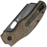 Kizer Cutlery C01C Button Lock Knife 3In Elmax DLC Blade, Black Micarta, EDC Ready by Kizer Cutlery
