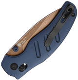 Kizer Cutlery Clutch Lock Knife C01C 3In Elmax Drop Point Sunset PVD Blue Anodized Aluminum Handle EDC by Kizer Cutlery