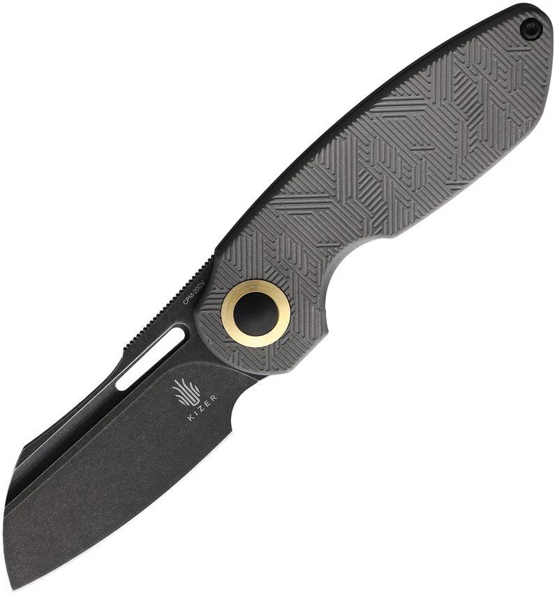 Kizer Cutlery October Framelock 3569A2 EDC Knife CPM-20CV Black Stonewash Titanium Handle For EDC Enthusiasts by Kizer Cutlery