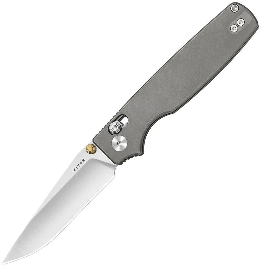 Kizer Cutlery Original 2 Clutch Lock Gray Folding Knife S45VN Blade Titanium Handle for EDC Enthusiasts by Kizer Cutlery
