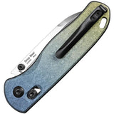 Kizer Cutlery Drop Bear Clutch Lock Ti EDC Knife LC200N Blade Blue and Gold Titanium Handle for EDC Enthusiasts by Kizer Cutlery