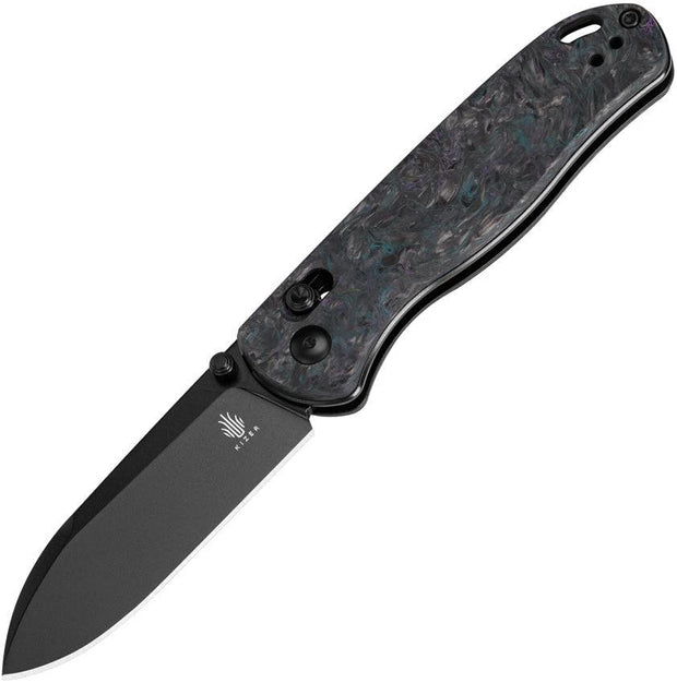 Kizer Cutlery Drop Bear Clutch Lock Knife Dark KI3619A4 With S35VN Blade And Carbon Fiber Handle For EDC Enthusiasts by Kizer Cutlery