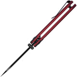 Kizer Hyper Button Lock Knife S35VN 3in Blade 4in Closed Aluminum Black Red EDC Carry by Kizer Cutlery