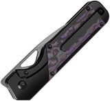 Kizer Militaw Framelock EDC Knife With Purple Haze Fat Carbon Inlay Black DLC S45VN Blade Titanium Handle by Kizer Cutlery