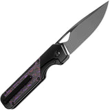 Kizer Militaw Framelock EDC Knife With Purple Haze Fat Carbon Inlay Black DLC S45VN Blade Titanium Handle by Kizer Cutlery