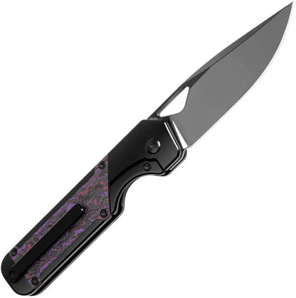 Kizer Militaw Framelock EDC Knife With Purple Haze Fat Carbon Inlay Black DLC S45VN Blade Titanium Handle by Kizer Cutlery