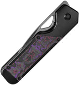 Kizer Militaw Framelock EDC Knife With Purple Haze Fat Carbon Inlay Black DLC S45VN Blade Titanium Handle by Kizer Cutlery