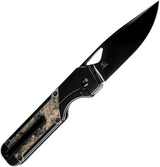 Kizer Cutlery Militaw Framelock Knife with DLC S45VN Blade Gold Carbon Fiber Inlay EDC Enthusiasts by Kizer Cutlery