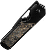 Kizer Cutlery Militaw Framelock Knife with DLC S45VN Blade Gold Carbon Fiber Inlay EDC Enthusiasts by Kizer Cutlery