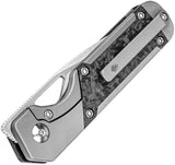 Kizer Cutlery Mini Militaw Framelock Knife S45VN Satin Blade Carbon Fiber Handle Titanium Back Extended Tang For EDC by Kizer Cutlery