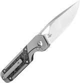 Kizer Cutlery Mini Militaw Framelock Knife S45VN Satin Blade Carbon Fiber Handle Titanium Back Extended Tang For EDC by Kizer Cutlery