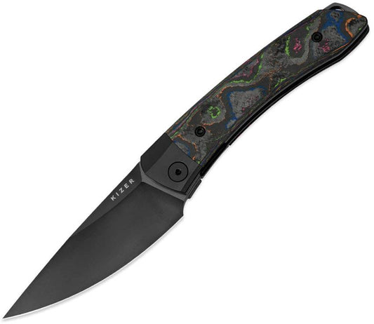 Kizer Mini Momo Linerlock Knife 80s Camouflage Carbon Fiber Handle S35VN For EDC Enthusiasts by Kizer Cutlery