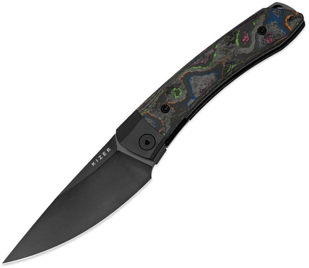 Kizer Mini Momo Linerlock Knife 80s Camouflage Carbon Fiber Handle S35VN For EDC Enthusiasts by Kizer Cutlery