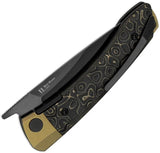 Kizer Mini MoMo Linerlock Knife CF Gold Dark Matter Carbon Fiber S90V 3.25 Inch Blade For EDC Enthusiasts by Kizer Cutlery
