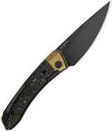 Kizer Mini MoMo Linerlock Knife CF Gold Dark Matter Carbon Fiber S90V 3.25 Inch Blade For EDC Enthusiasts by Kizer Cutlery