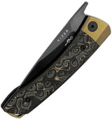 Kizer Mini MoMo Linerlock Knife CF Gold Dark Matter Carbon Fiber S90V 3.25 Inch Blade For EDC Enthusiasts by Kizer Cutlery