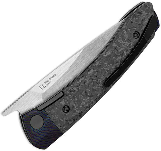 Kizer Mini MoMo Linerlock Knife With Timascus Bolster Premium M390 Blade For EDC Enthusiasts by Kizer Cutlery