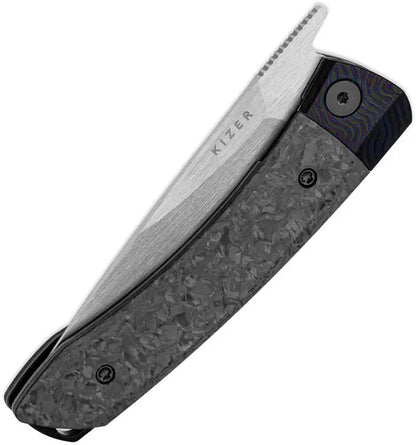 Kizer Mini MoMo Linerlock Knife With Timascus Bolster Premium M390 Blade For EDC Enthusiasts by Kizer Cutlery
