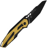Kizer Cutlery Zero Framelock Knife Black DLC S35VN Reverse Tanto With Gold Onlay Titanium Handle EDC Ready by Kizer Cutlery