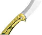 Kizer Dawn Framelock Folding Knife Gold Anodized Titanium Handle S35VN Blade EDC Collectors by Kizer Cutlery