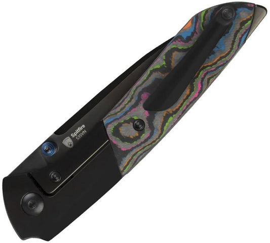 Kizer Spitfire Framelock EDC Knife Premium with 80s Camo Carbon Fiber Inlay S35VN DLC Blade for EDC Enthusiasts by Kizer Cutlery