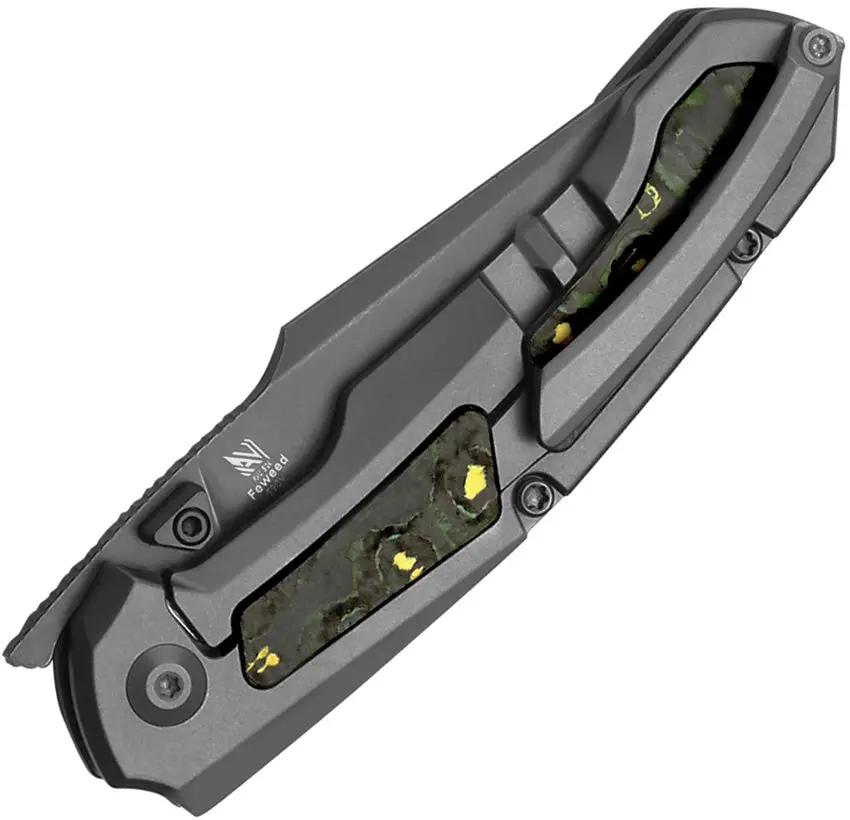 Kizer Feweed Framelock Tox Storm KI3694A2 EDC Knife with S90V Harpoon Blade and Titanium Fat Carbon Fiber Inlay by Kizer Cutlery