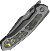 Kizer Feweed Framelock Tox Storm KI3694A2 EDC Knife with S90V Harpoon Blade and Titanium Fat Carbon Fiber Inlay by Kizer Cutlery