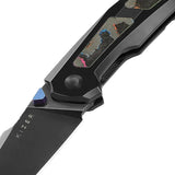 Kizer Cutlery Feweed Framelock Knife With 80s Camo Carbon Fiber Inlay S45VN Harpoon Blade For EDC Enthusiasts by Kizer Cutlery