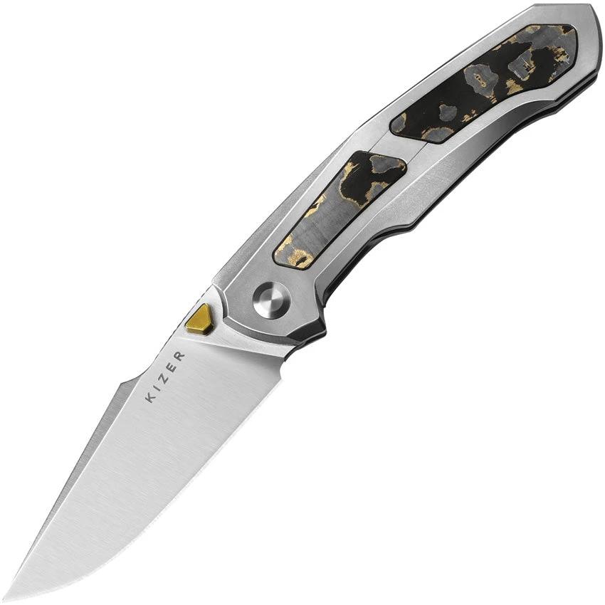 Kizer Cutlery Feweed Framelock Gold Camo KI3694A4 by Kizer Cutlery