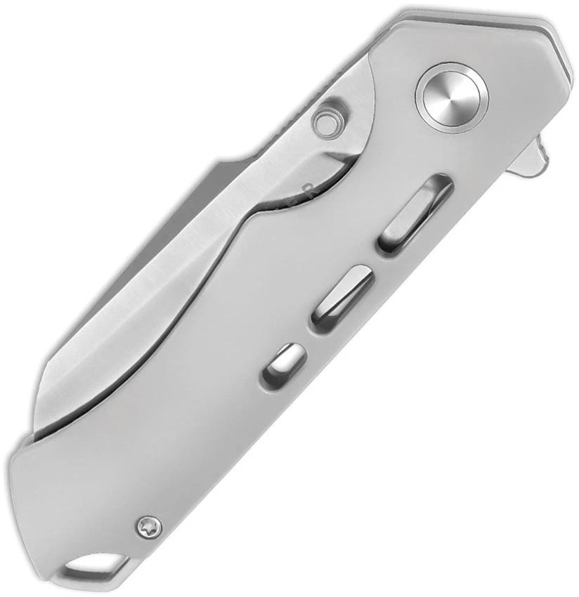 Kizer Cutlery Crest Framelock Knife Gray Titanium S35VN 3in Sheepsfoot For EDC Enthusiasts by Kizer Cutlery