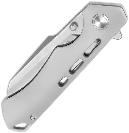 Kizer Cutlery Crest Framelock Knife Gray Titanium S35VN 3in Sheepsfoot For EDC Enthusiasts by Kizer Cutlery