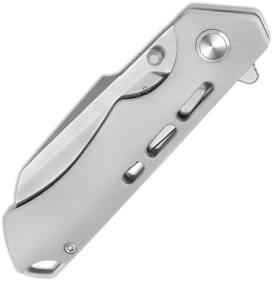 Kizer Cutlery Crest Framelock Knife Gray Titanium S35VN 3in Sheepsfoot For EDC Enthusiasts by Kizer Cutlery