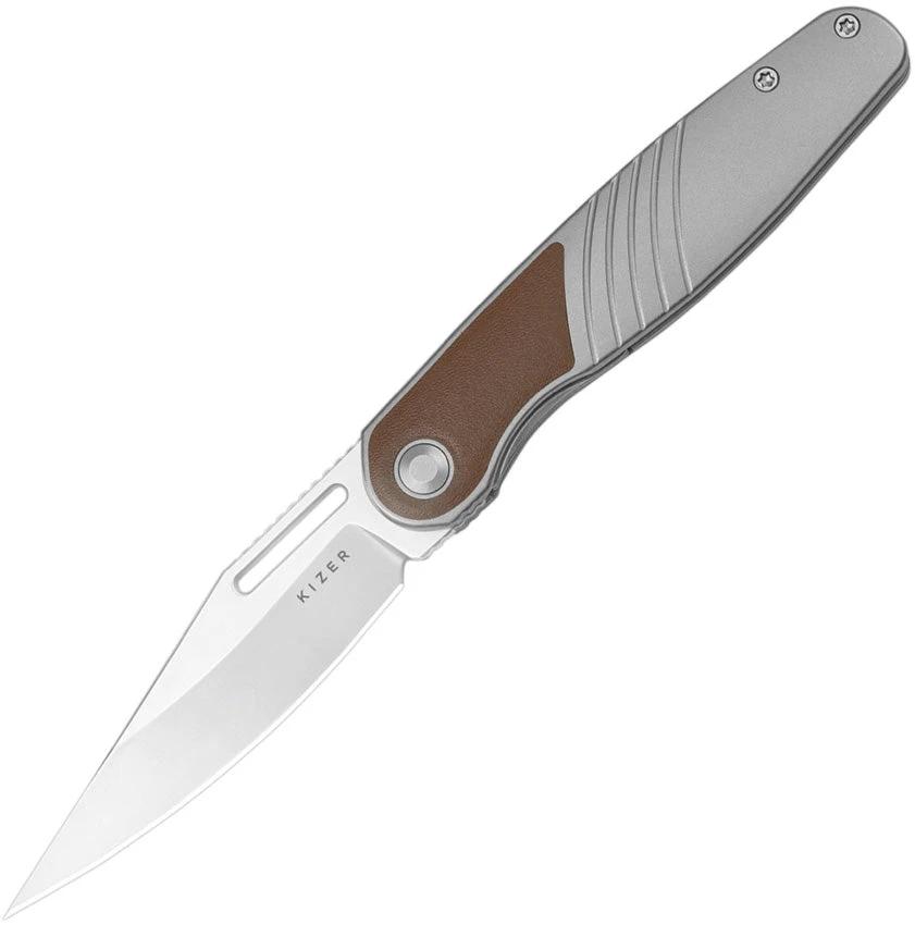 Kizer Cutlery Raze Framelock Ti Leather KI3720A2 by Kizer Cutlery