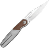 Kizer Raze Framelock Ti Leather Inlay Folding Knife S45VN 3.5in Satin Blade For EDC Enthusiasts by Kizer Cutlery