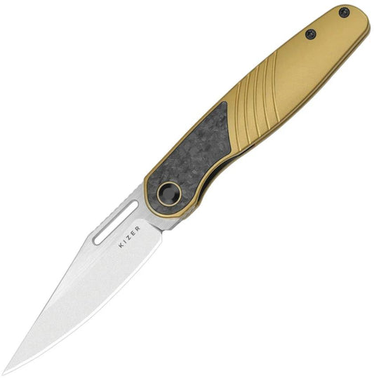 Kizer Cutlery Raze Framelock Gold CF KI3720A3 by Kizer Cutlery