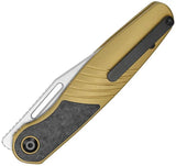 Kizer Cutlery Raze Framelock Knife With S45VN Blade Gold Titanium Handle And Carbon Fiber Inlay For EDC Enthusiasts by Kizer Cutlery
