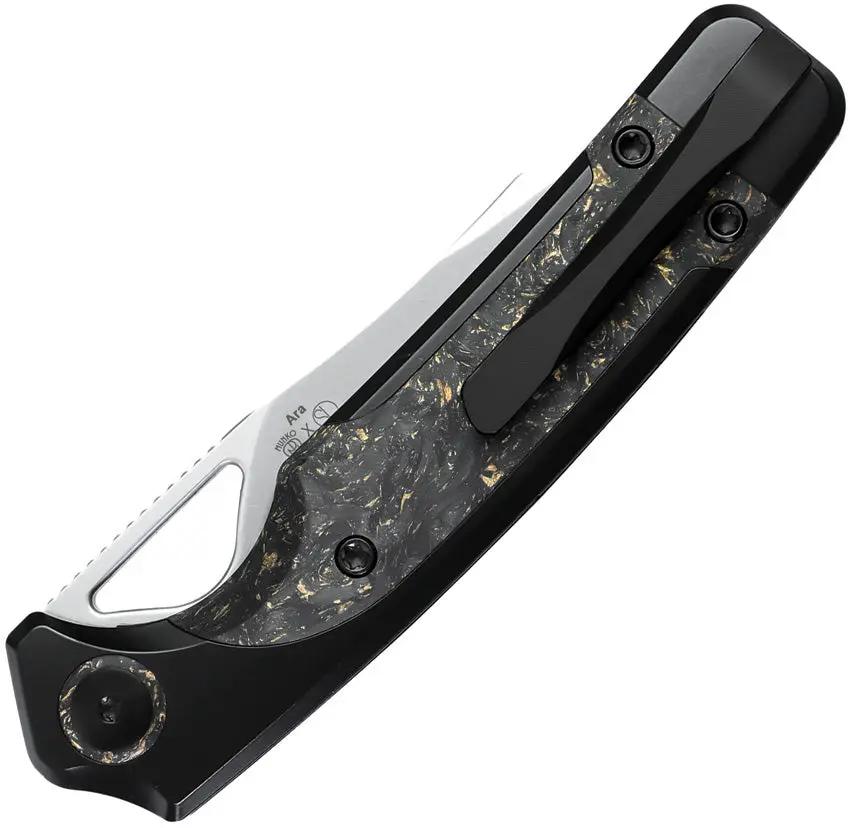 Kizer Ara Linerlock 3in S45VN Blade Gold Flake Inlay EDC by Kizer Cutlery