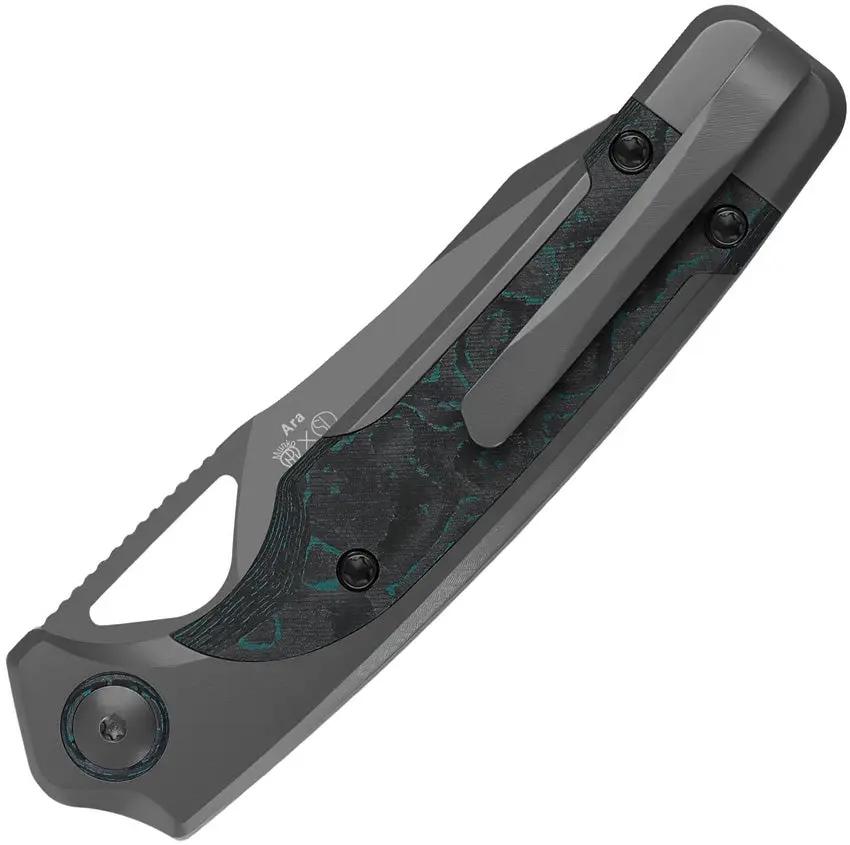 Kizer Cutlery Ara Linerlock EDC Knife With S45VN Blade Premium Brittany Blue Inlay Gray Titanium Handle by Kizer Cutlery