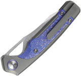 Kizer Ara Linerlock Knife Purple Snowflake Inlay S45VN 3In Blade Premium Gray Titanium Handle EDC Enthusiasts by Kizer Cutlery