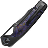 Kizer Ara Linerlock Timascus Knife With Cru Wear Blade Black DLC Inlay For EDC Enthusiasts by Kizer Cutlery