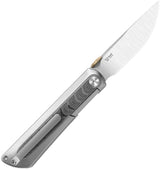 Kizer Quoll Framelock Knife with Rainbow Damascus Inlay EDC Enthusiasts Premium S45VN Blade by Kizer Cutlery
