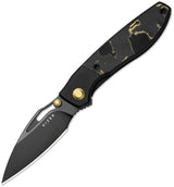 Kizer Cutlery Shrike Framelock Camo Gold CF KI3746A2 by Kizer Cutlery