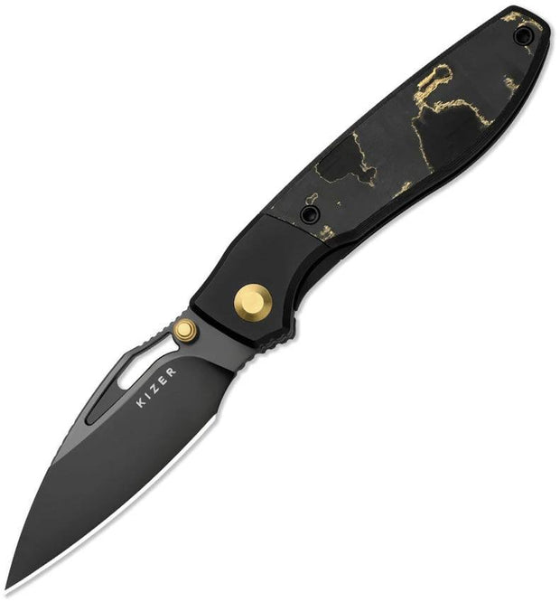 Kizer Cutlery Shrike Framelock Camo Gold CF KI3746A2 by Kizer Cutlery