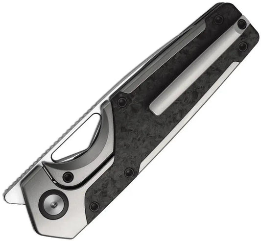 Kizer Cutlery Serpentine Framelock Knife With Elmax Blade Gray Titanium Carbon Fiber Inlay EDC Ready by Kizer Cutlery