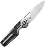 Kizer Cutlery Serpentine Framelock Knife With Elmax Blade Gray Titanium Carbon Fiber Inlay EDC Ready by Kizer Cutlery