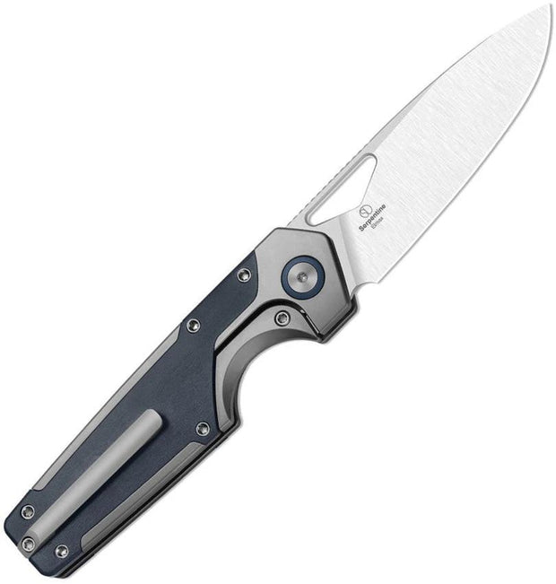 Kizer Cutlery Serpentine Framelock EDC Knife With Premium M390 Blade Richlite Inlay Gray Titanium Handle Extended Tang by Kizer Cutlery